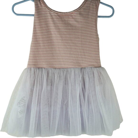 NWOT Popatu Baby Girls Tulle Dress 12M Floral Striped‎ Cotton & Polyester - Picture 5 of 7